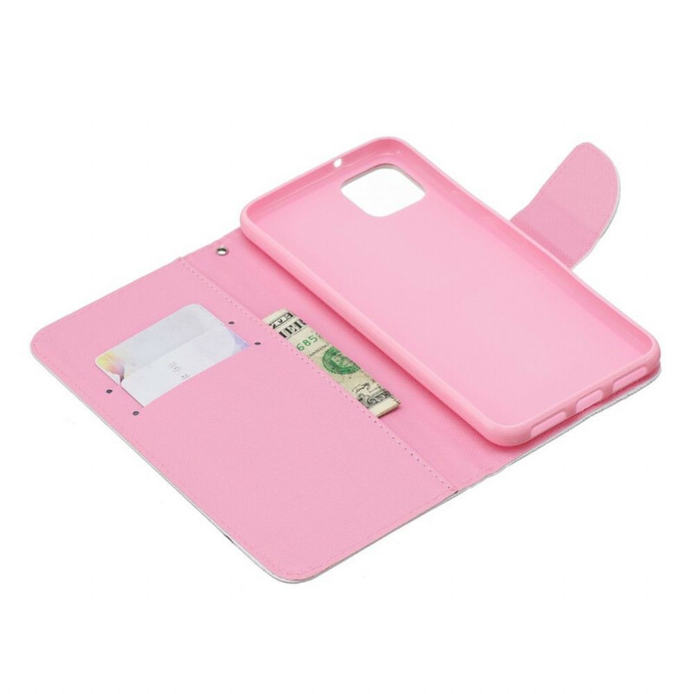 Flip Case Für Google Pixel 4 XL Mit Kordel Marmorband