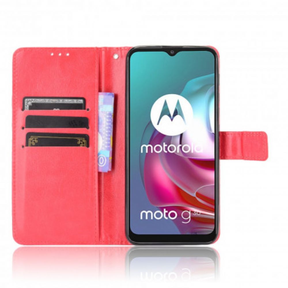 Flip Case Für Moto G10 / G30 Auffälliges Kunstleder