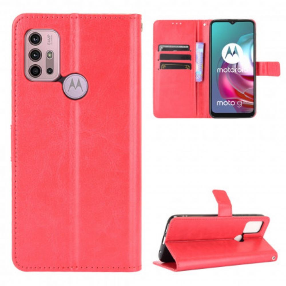 Flip Case Für Moto G10 / G30 Auffälliges Kunstleder