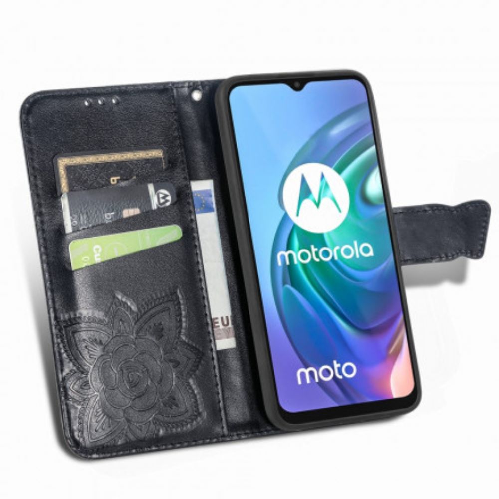 Flip Case Für Moto G10 / G30 Halber Schmetterling