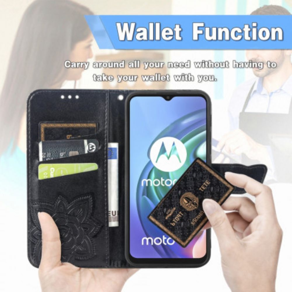 Flip Case Für Moto G10 / G30 Halber Schmetterling