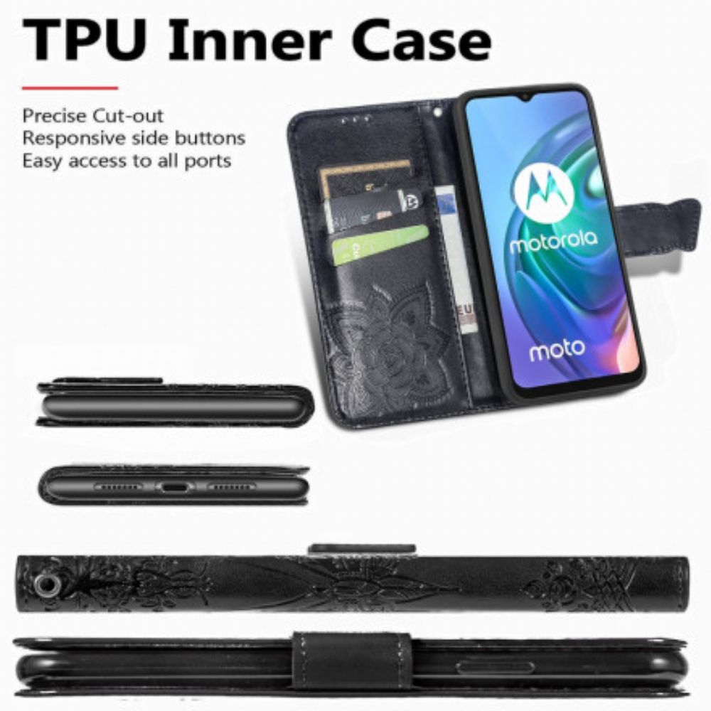 Flip Case Für Moto G10 / G30 Halber Schmetterling