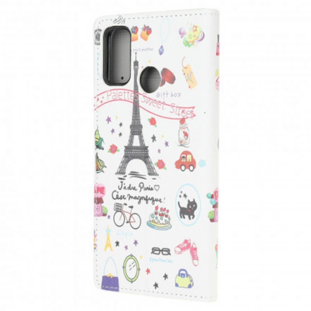 Lederhüllen Für Moto G10 / G30 Ich Liebe Paris