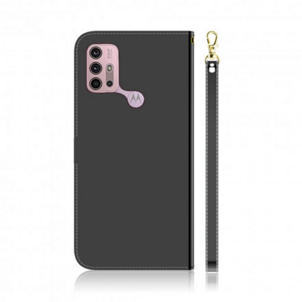 Lederhüllen Für Moto G10 / G30 Spiegel Mit Kunstlederbezug