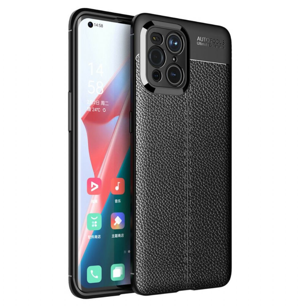 Hülle Für Oppo Find X3 / X3 Pro Doppellinie Litschi-leder-effekt