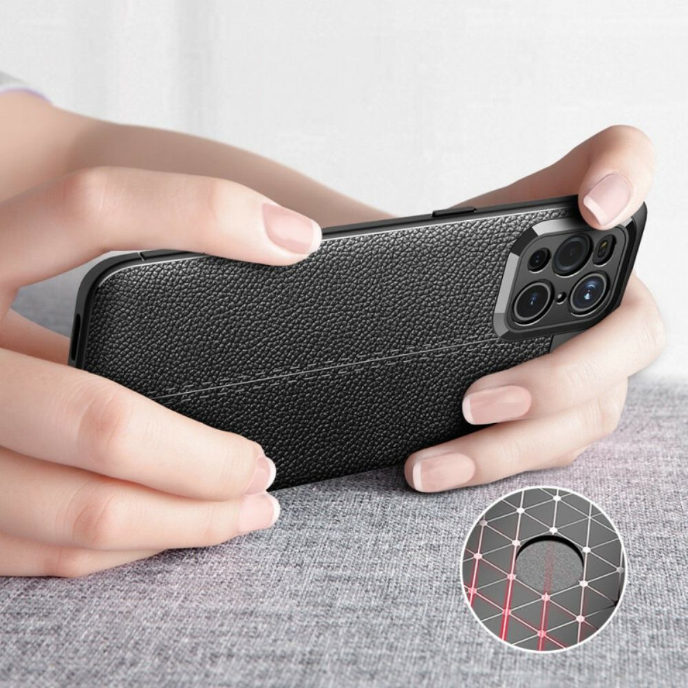Hülle Für Oppo Find X3 / X3 Pro Doppellinie Litschi-leder-effekt
