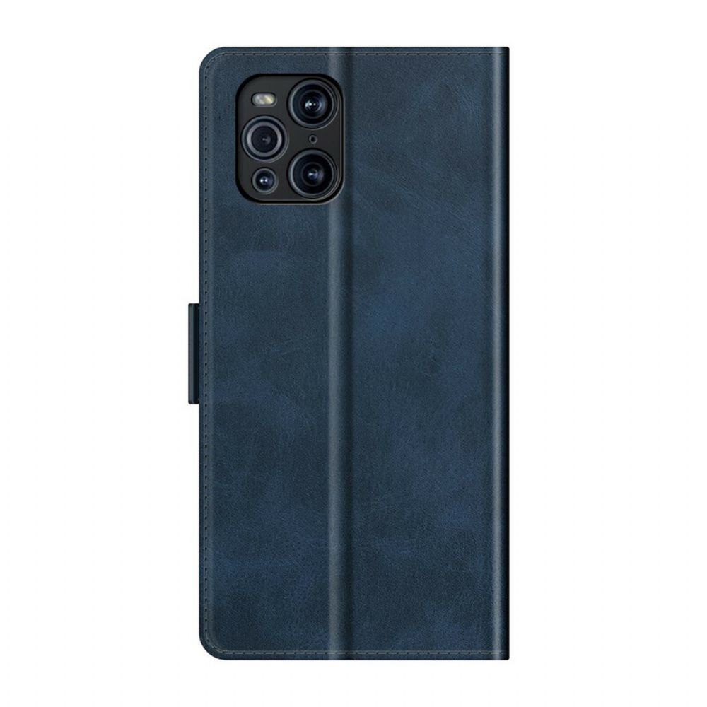 Lederhüllen Für Oppo Find X3 / X3 Pro Flip Case Klassische Doppelklappe