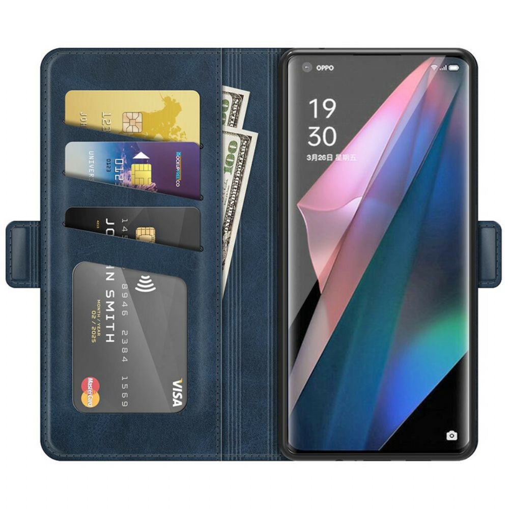 Lederhüllen Für Oppo Find X3 / X3 Pro Flip Case Klassische Doppelklappe
