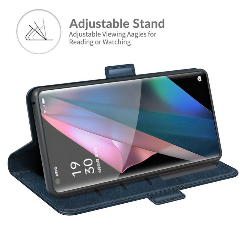 Lederhüllen Für Oppo Find X3 / X3 Pro Flip Case Klassische Doppelklappe