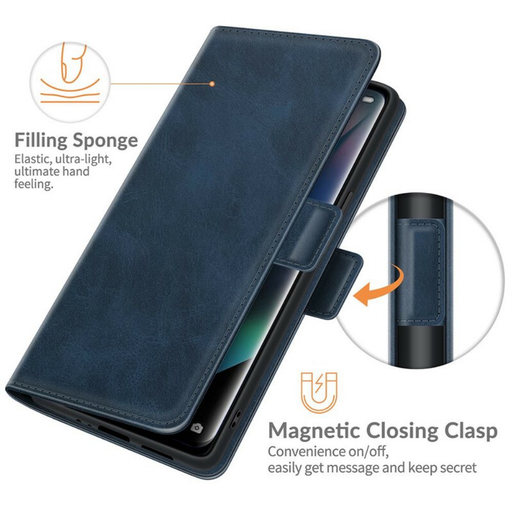 Lederhüllen Für Oppo Find X3 / X3 Pro Flip Case Klassische Doppelklappe