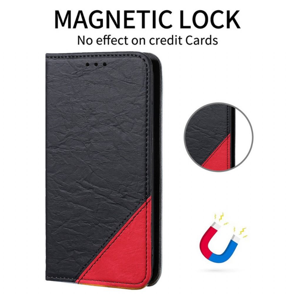 Schutzhülle Für Oppo Find X3 / X3 Pro Flip Case Slant Bicolor Kunstleder