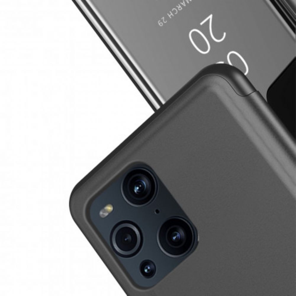 Schutzhülle Für Oppo Find X3 / X3 Pro Spiegel Und Kunstleder