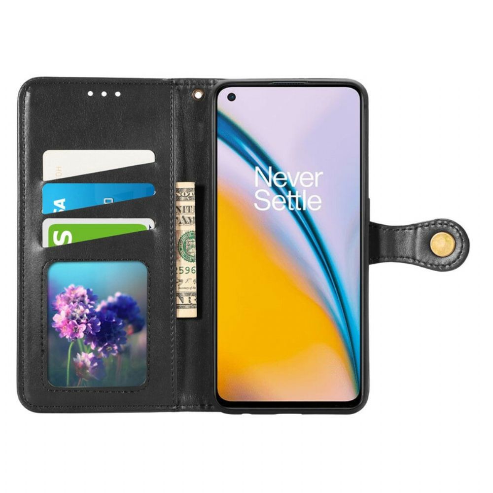 Flip Case Für OnePlus Nord 2 5G Kunstleder Und Vintage-verschluss