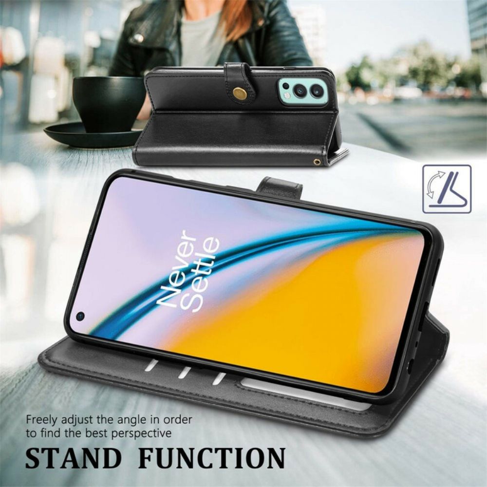 Flip Case Für OnePlus Nord 2 5G Kunstleder Und Vintage-verschluss
