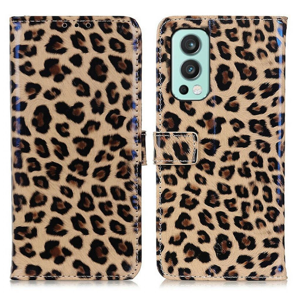 Lederhüllen Für OnePlus Nord 2 5G Einzelner Leopard