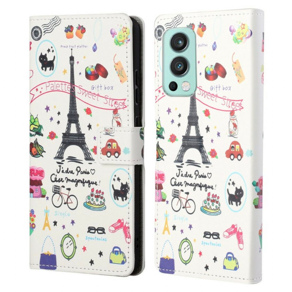 Lederhüllen Für OnePlus Nord 2 5G Ich Liebe Paris