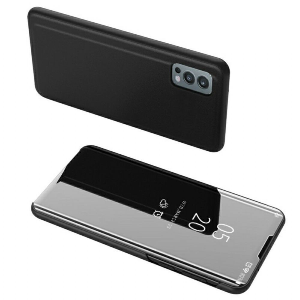 Schutzhülle Für OnePlus Nord 2 5G Spiegel Und Kunstleder