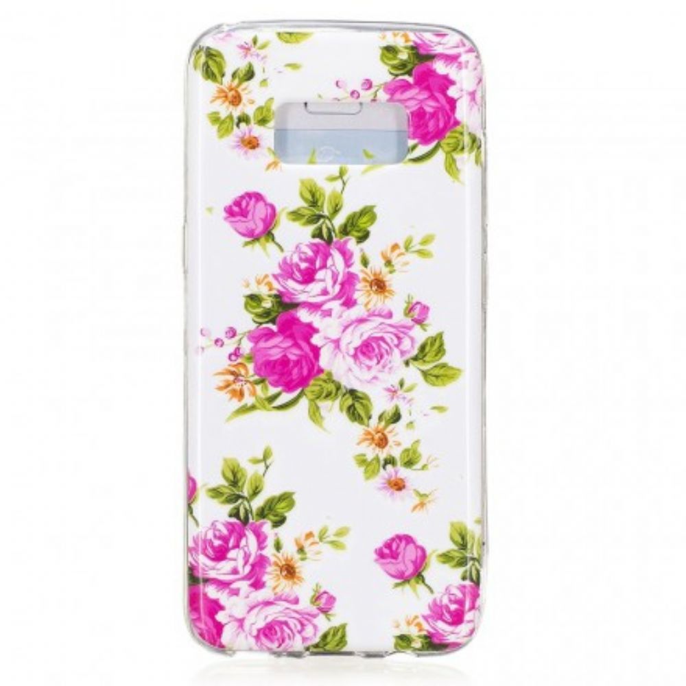 Hülle Für Samsung Galaxy S8 Fluoreszierende Freiheitsblumen