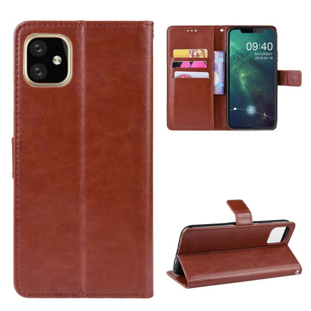 Flip Case Für iPhone 11 Pro Mit Kordel Farbiger Riemen In Lederoptik