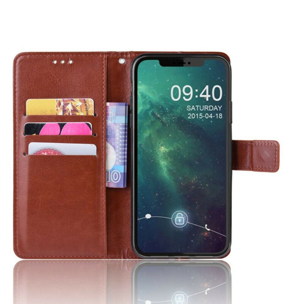 Flip Case Für iPhone 11 Pro Mit Kordel Farbiger Riemen In Lederoptik