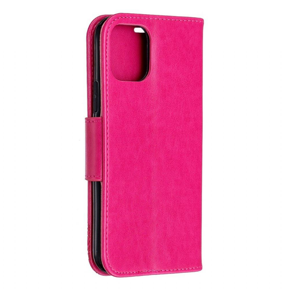 Flip Case Für iPhone 11 Pro Mit Kordel Mit Schmetterlingen Bedruckter Riemen