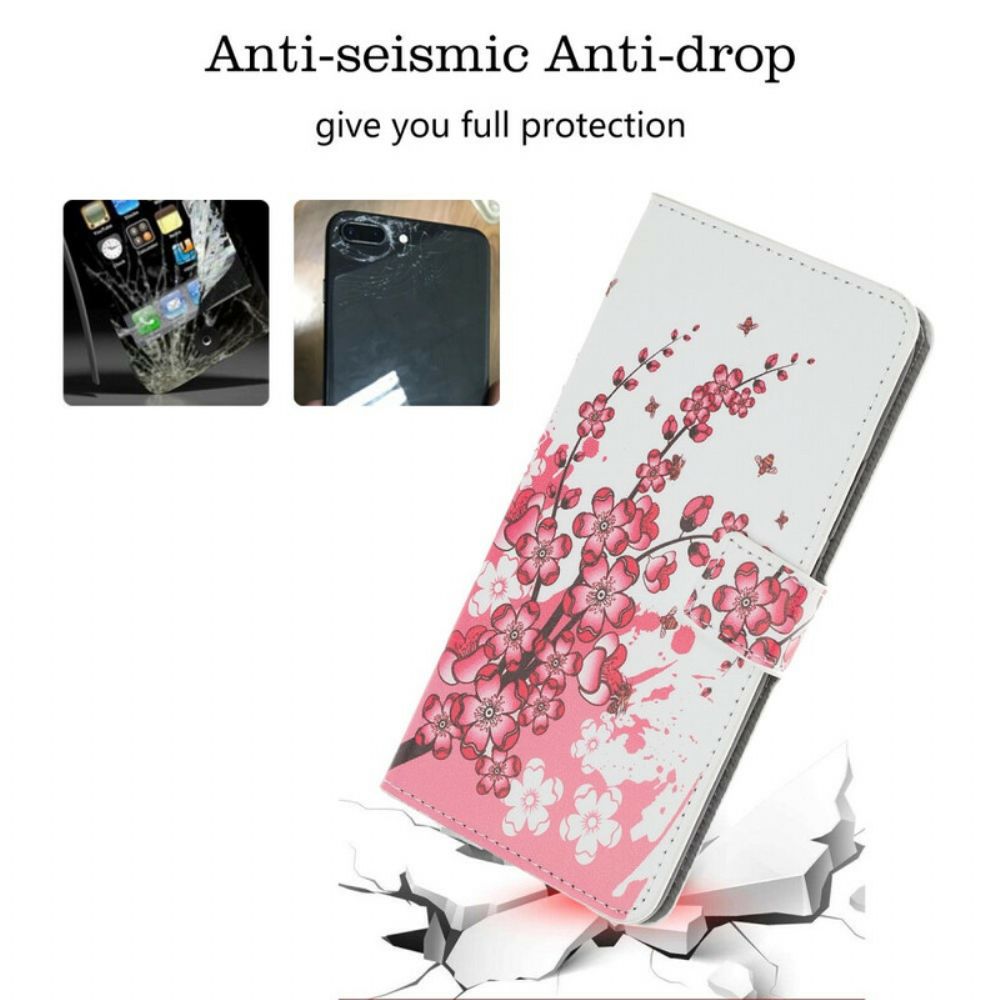 Flip Case Für iPhone 11 Pro Tropische Blumen