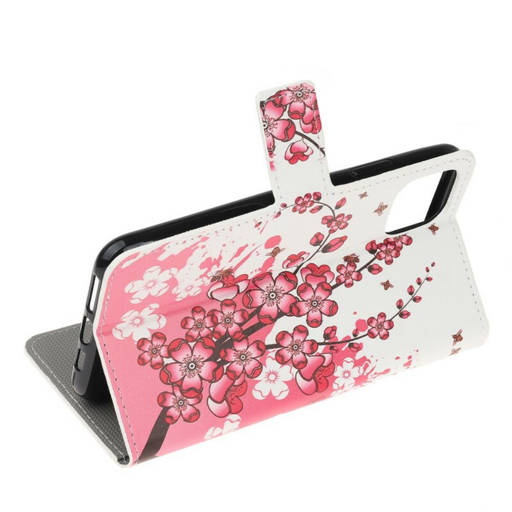 Flip Case Für iPhone 11 Pro Tropische Blumen