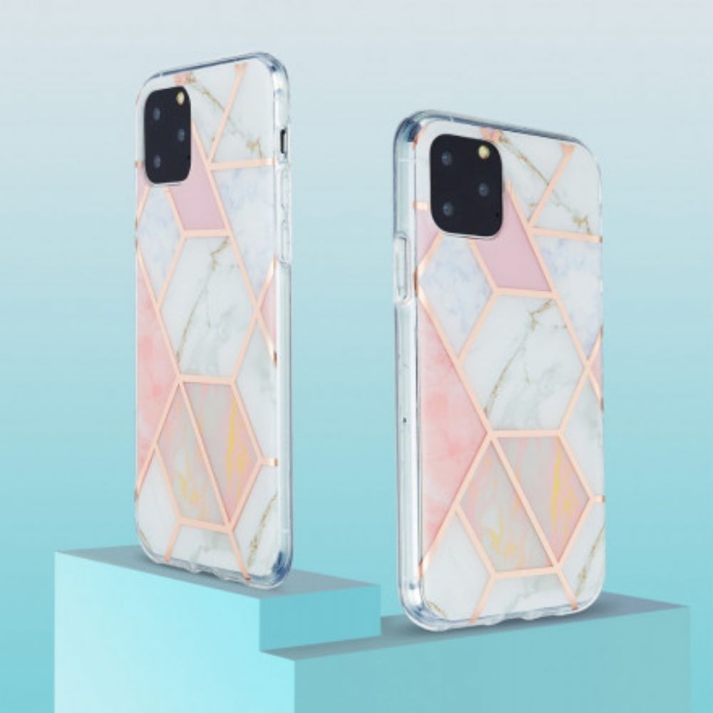 Hülle Für iPhone 11 Pro Auffälliger Geometrischer Marmor