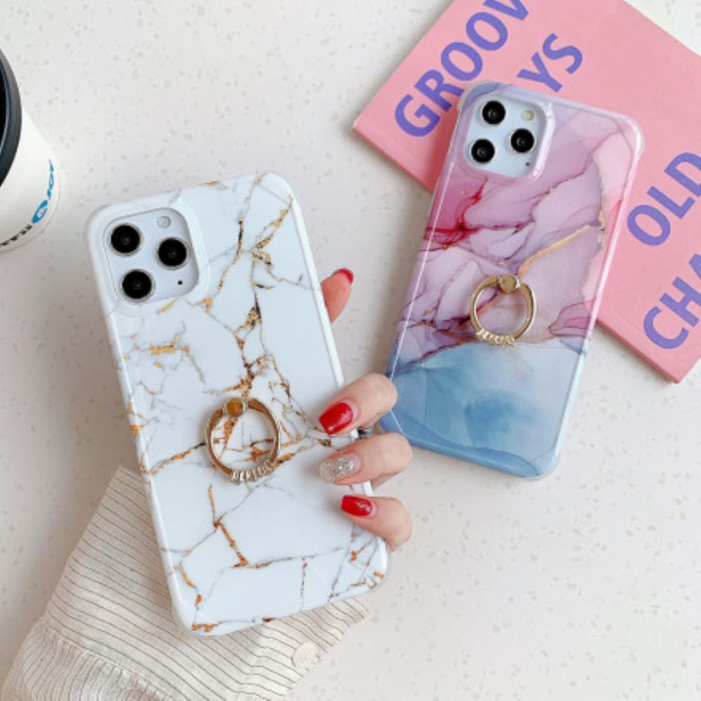 Hülle Für iPhone 11 Pro Ringstütze Im Marmor-stil