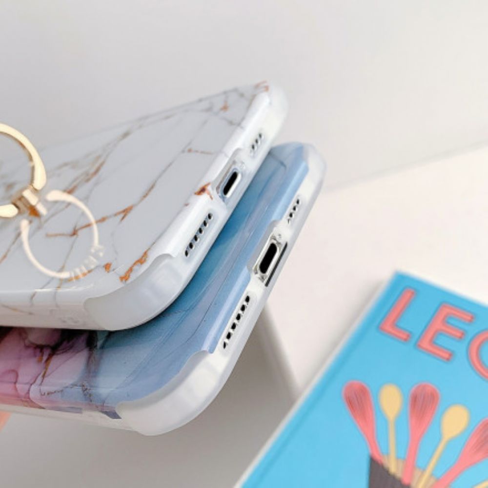 Hülle Für iPhone 11 Pro Ringstütze Im Marmor-stil