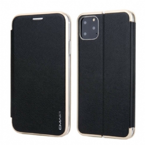 Schutzhülle Für iPhone 11 Pro Flip Case Lederimitat Cmai2 Metallkanten