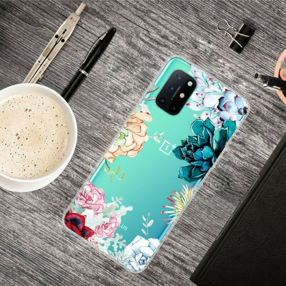 Handyhülle Für OnePlus 8T Nahtlose Aquarellblumen