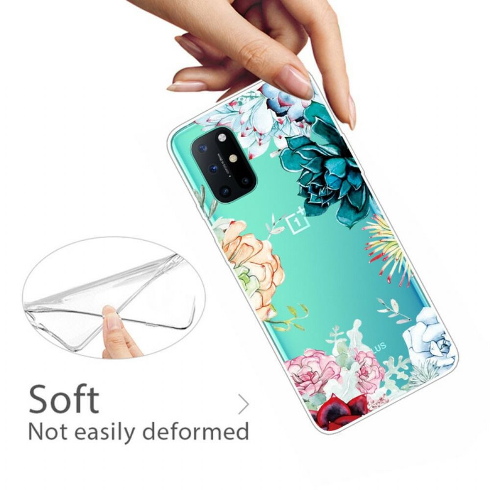 Handyhülle Für OnePlus 8T Nahtlose Aquarellblumen