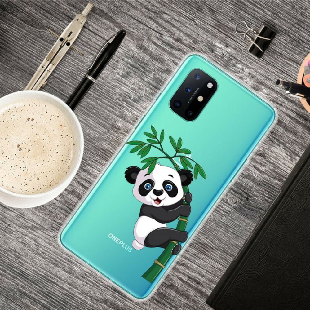 Handyhülle Für OnePlus 8T Nahtloser Panda Auf Bambus