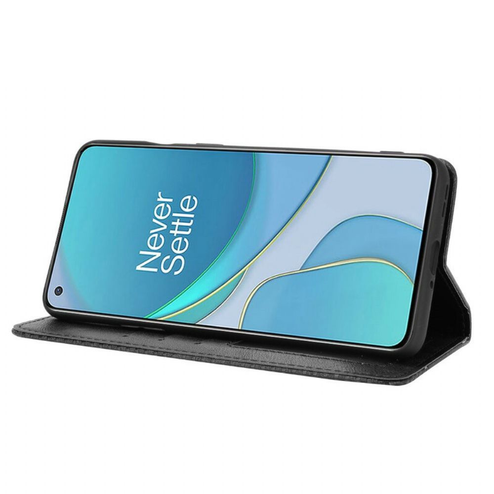 Schutzhülle Für OnePlus 8T Flip Case Stilisierter Vintage-ledereffekt