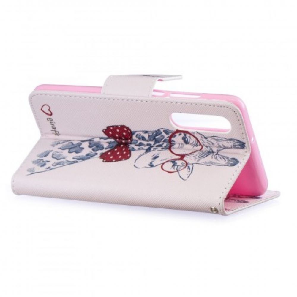 Flip Case Für Huawei P30 Nerdige Giraffe