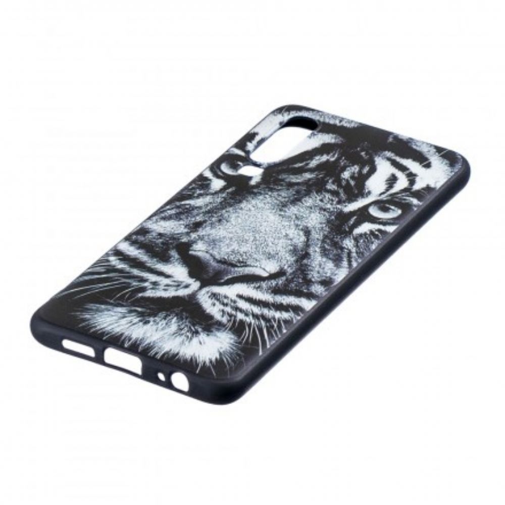 Handyhülle Für Huawei P30 Schwarzer Und Weißer Tiger