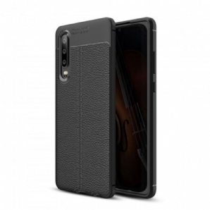 Hülle Für Huawei P30 Doppellinie Litchi-leder-effekt