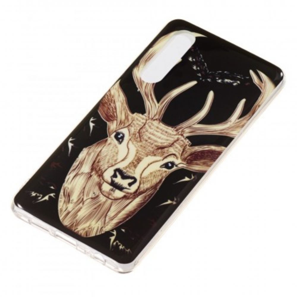 Hülle Für Huawei P30 Fluoreszierender Majestätischer Hirsch