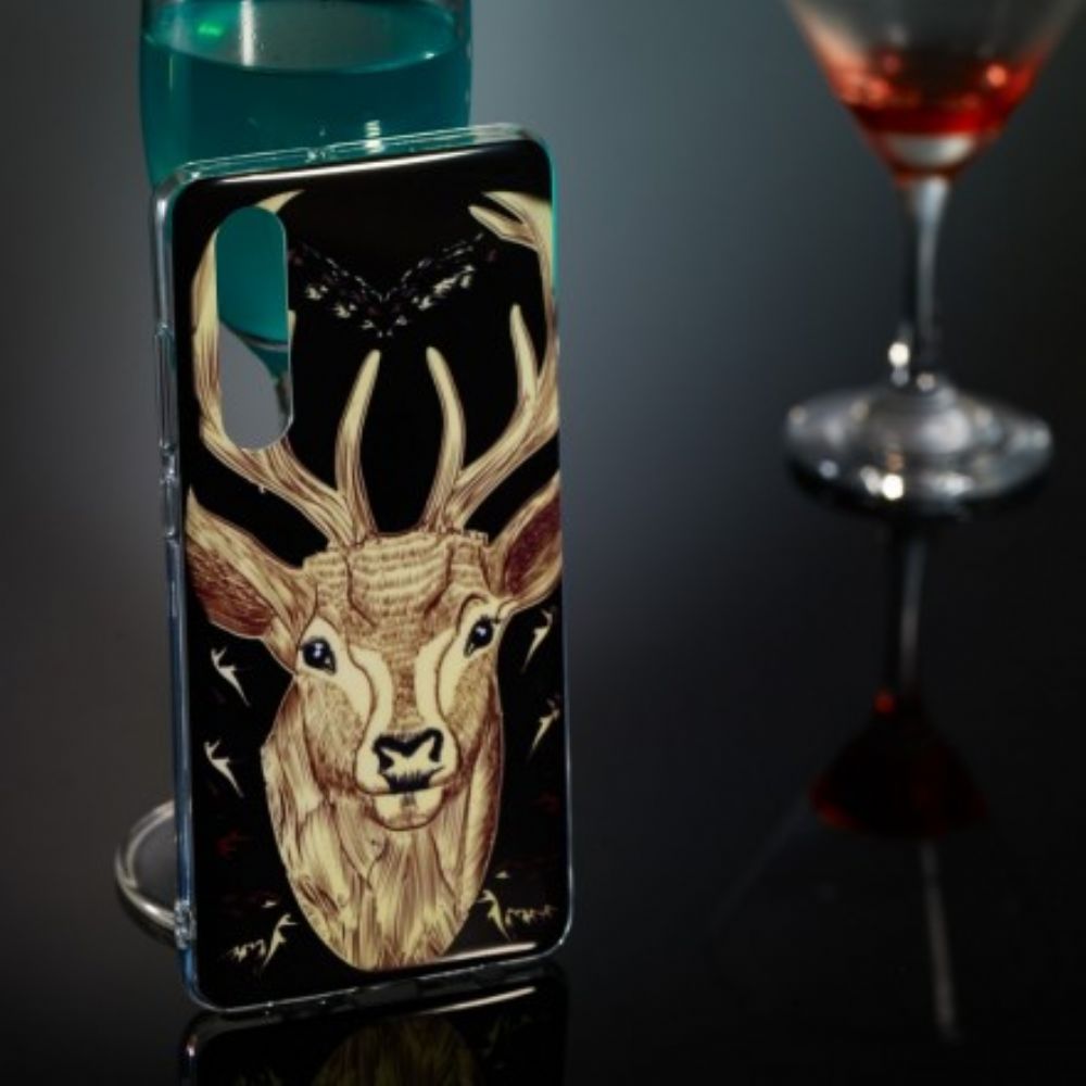 Hülle Für Huawei P30 Fluoreszierender Majestätischer Hirsch