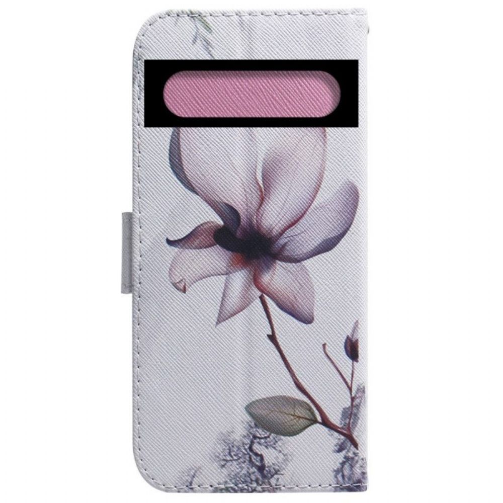 Flip Case Für Google Pixel 7 Pro Pinke Blume