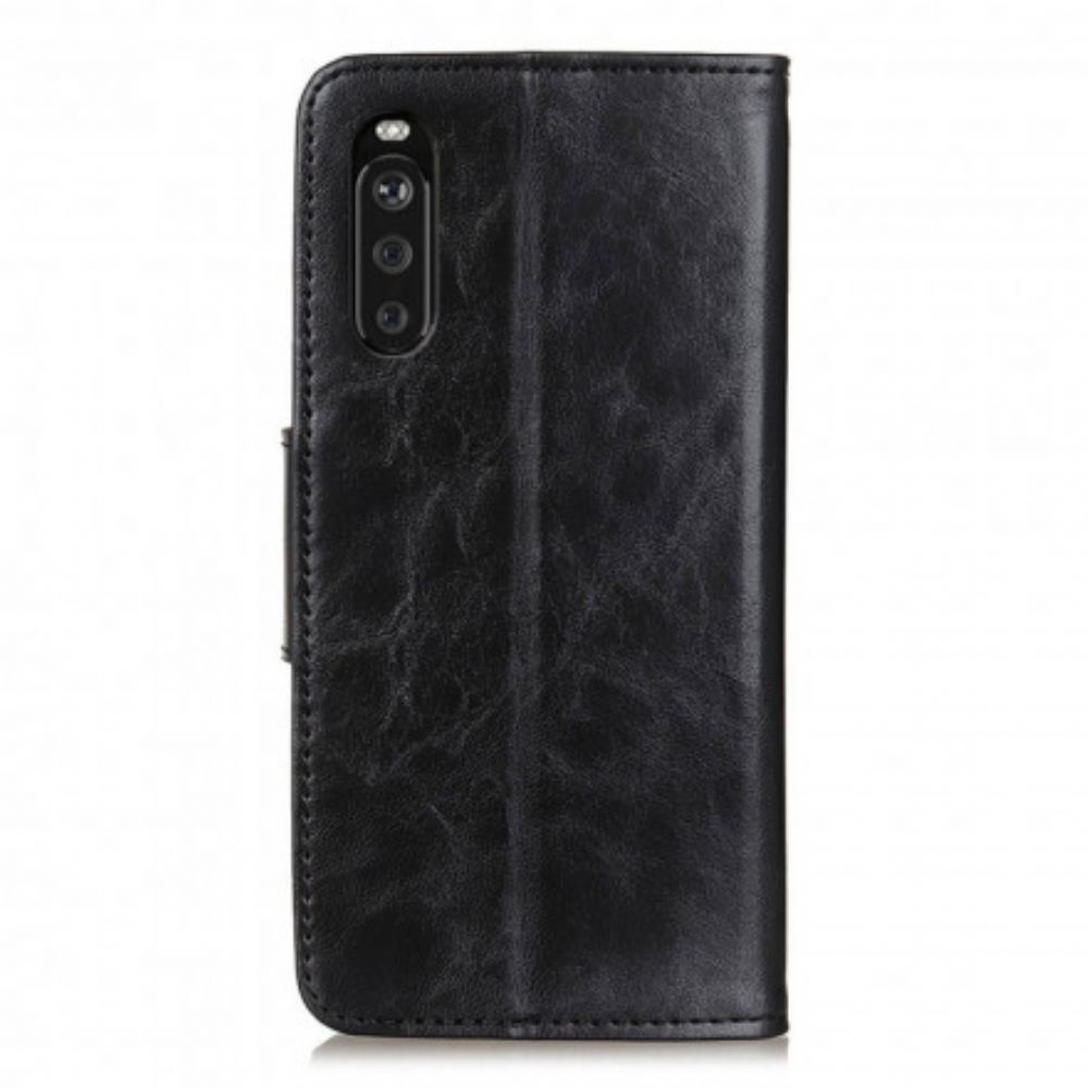 Flip Case Für Sony Xperia 10 III Wendeverschluss Aus Spaltleder