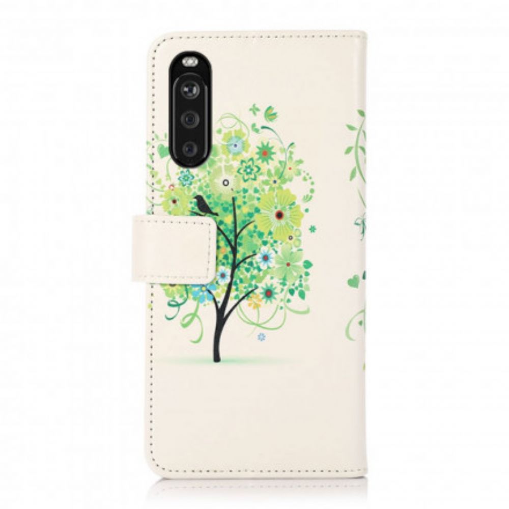 Lederhüllen Für Sony Xperia 10 III Blühender Baum