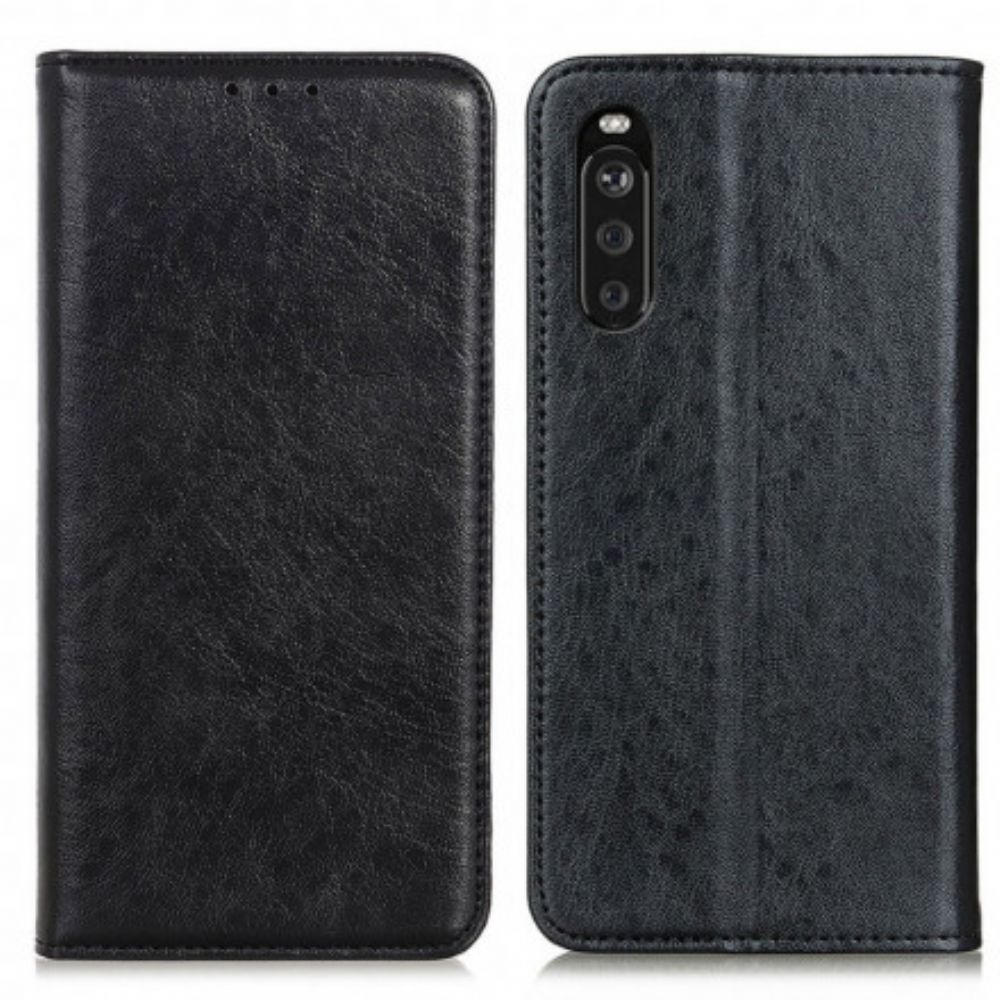 Schutzhülle Für Sony Xperia 10 III Flip Case Strukturiertes Spaltleder