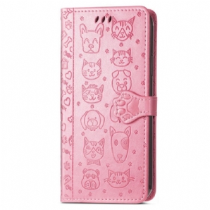 Flip Case Für Samsung Galaxy A13 Animierte Tiere