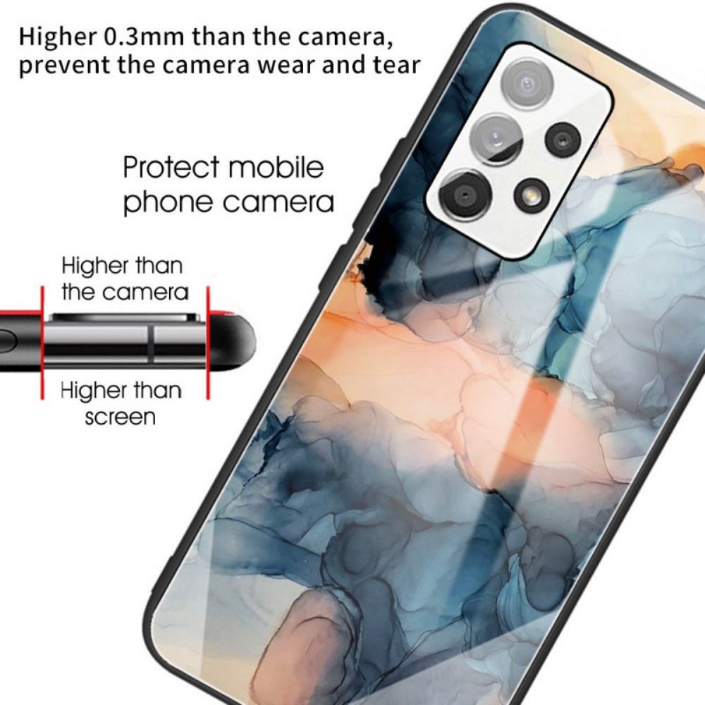 Handyhülle Für Samsung Galaxy A13 Hartglas Aus Marmor