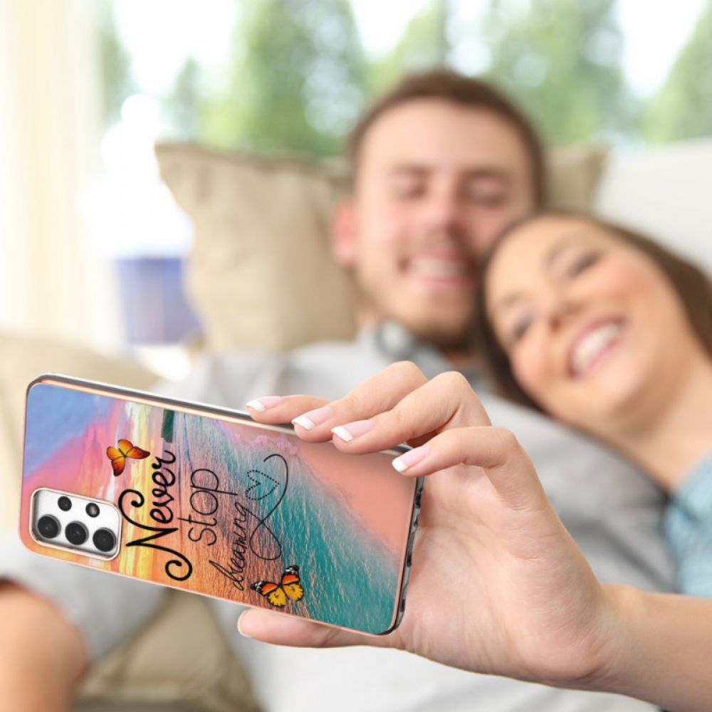 Handyhülle Für Samsung Galaxy A13 Hören Sie Nie Auf Schmetterlinge Zu Träumen