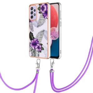 Hülle Für Samsung Galaxy A13 Mit Kordel Blumenkordel