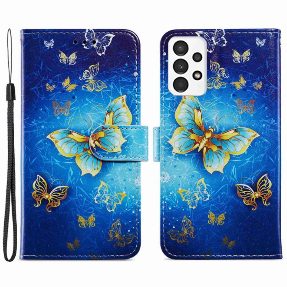 Lederhüllen Für Samsung Galaxy A13 Fliegende Schmetterlinge