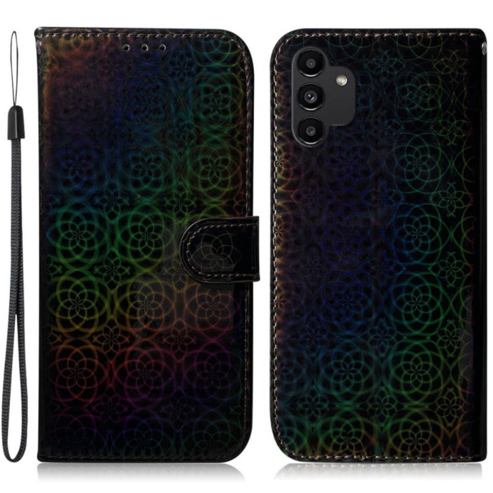 Lederhüllen Für Samsung Galaxy A13 Mit Kordel Psychedelische Riemenblumen